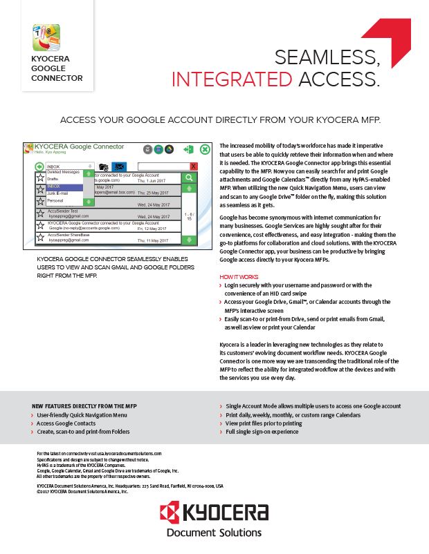 Kyocera Software Mobile And Cloud Google Connector Data Sheet Thumb, Alternative Business Concepts, Kyocera, Epson, Microsoft, VOIP, IT, Arcata, Samoa